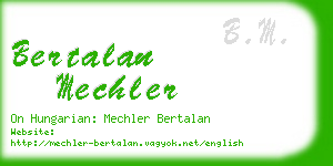 bertalan mechler business card